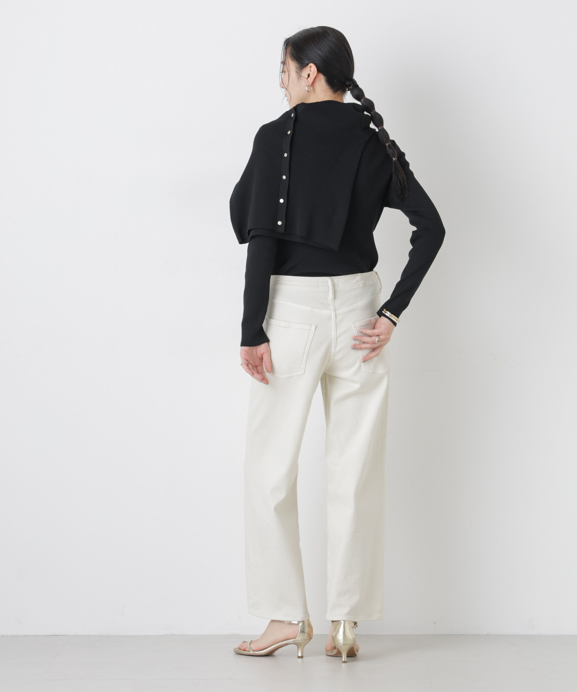 nano･universe「ウォッシャブルハイツイストボートネックリブニット」|ニット・セーター|