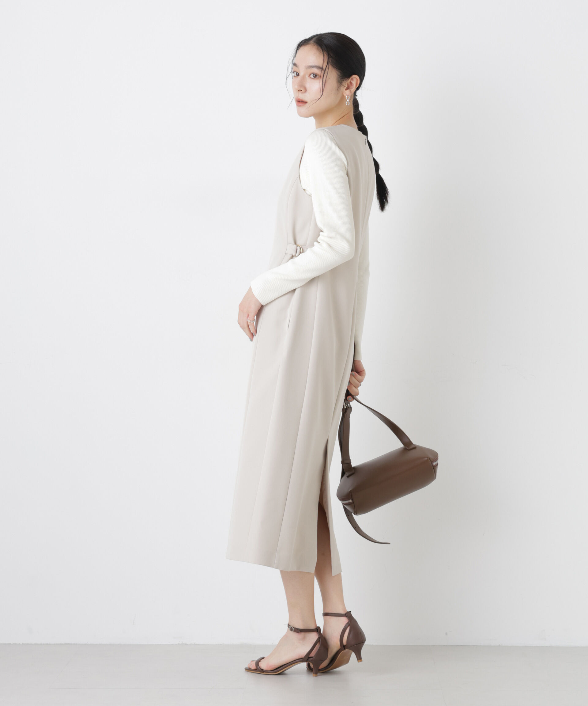 nano･universe「ウォッシャブルハイツイストボートネックリブニット」|ニット・セーター|