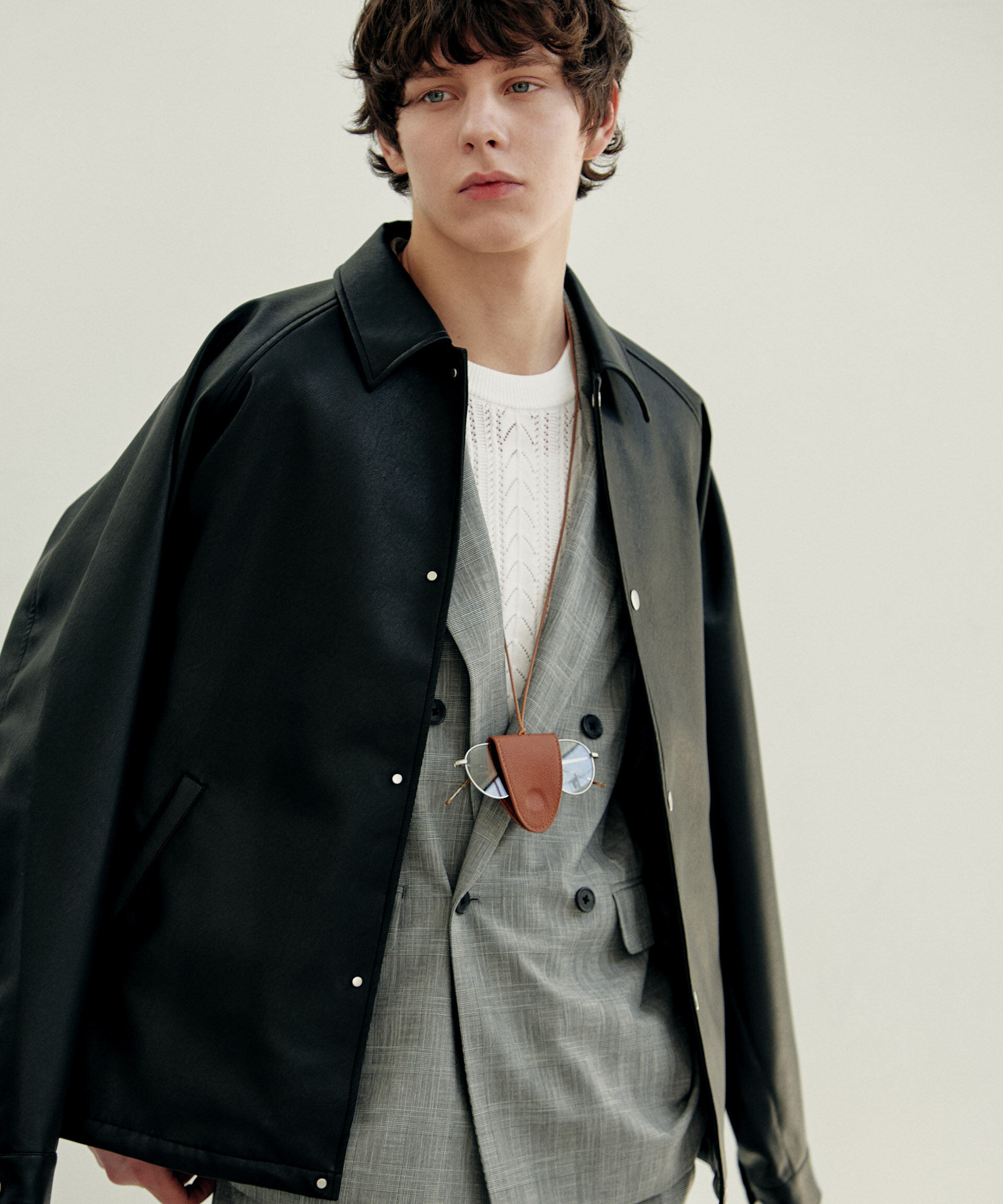 nano･universe「グレンチェックダブルブレストジャケット（セットアップ可）」|テーラードジャケット|