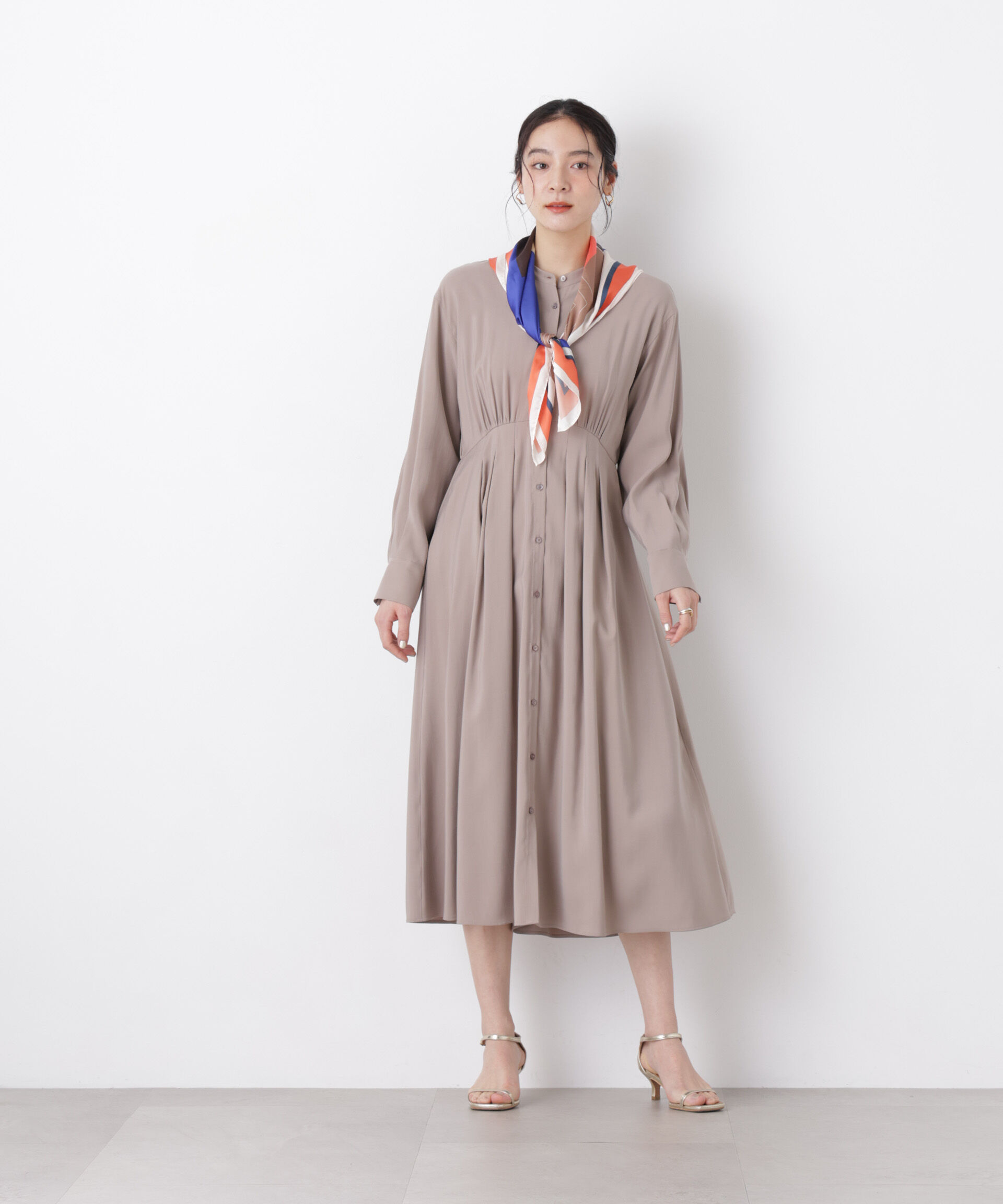 nano･universe「ウエスト切り替えギャザーワンピース」|ワンピース|