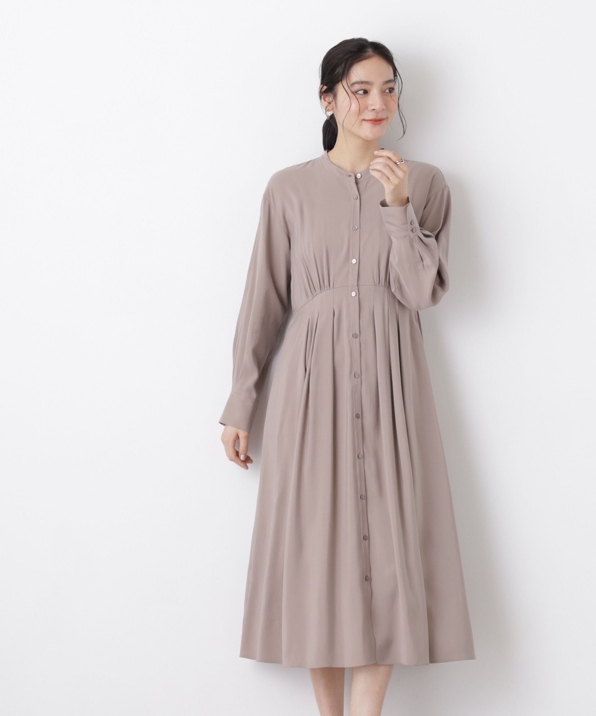 nano･universe「ウエスト切り替えギャザーワンピース」|ワンピース|