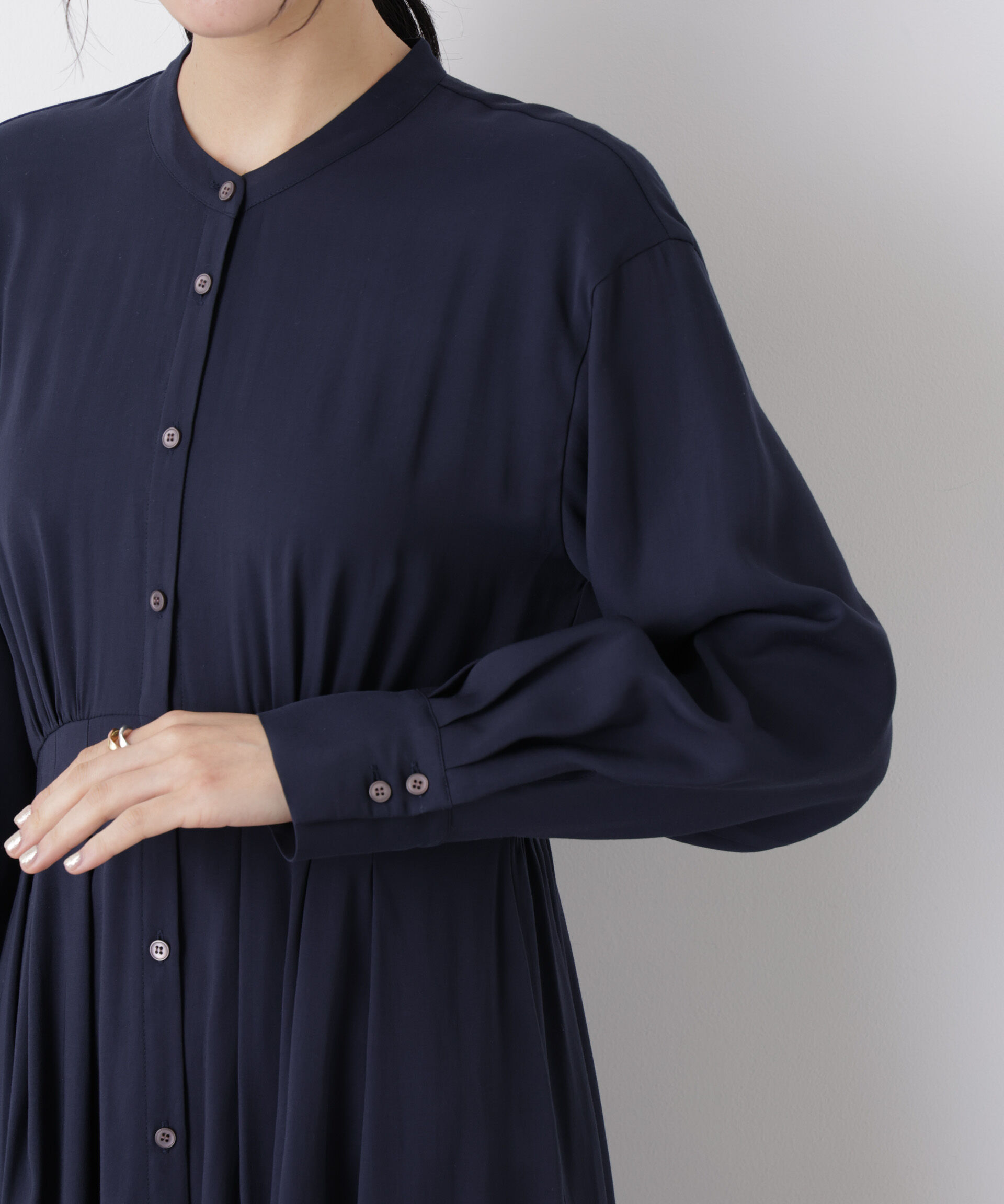 nano･universe「ウエスト切り替えギャザーワンピース」|ワンピース|