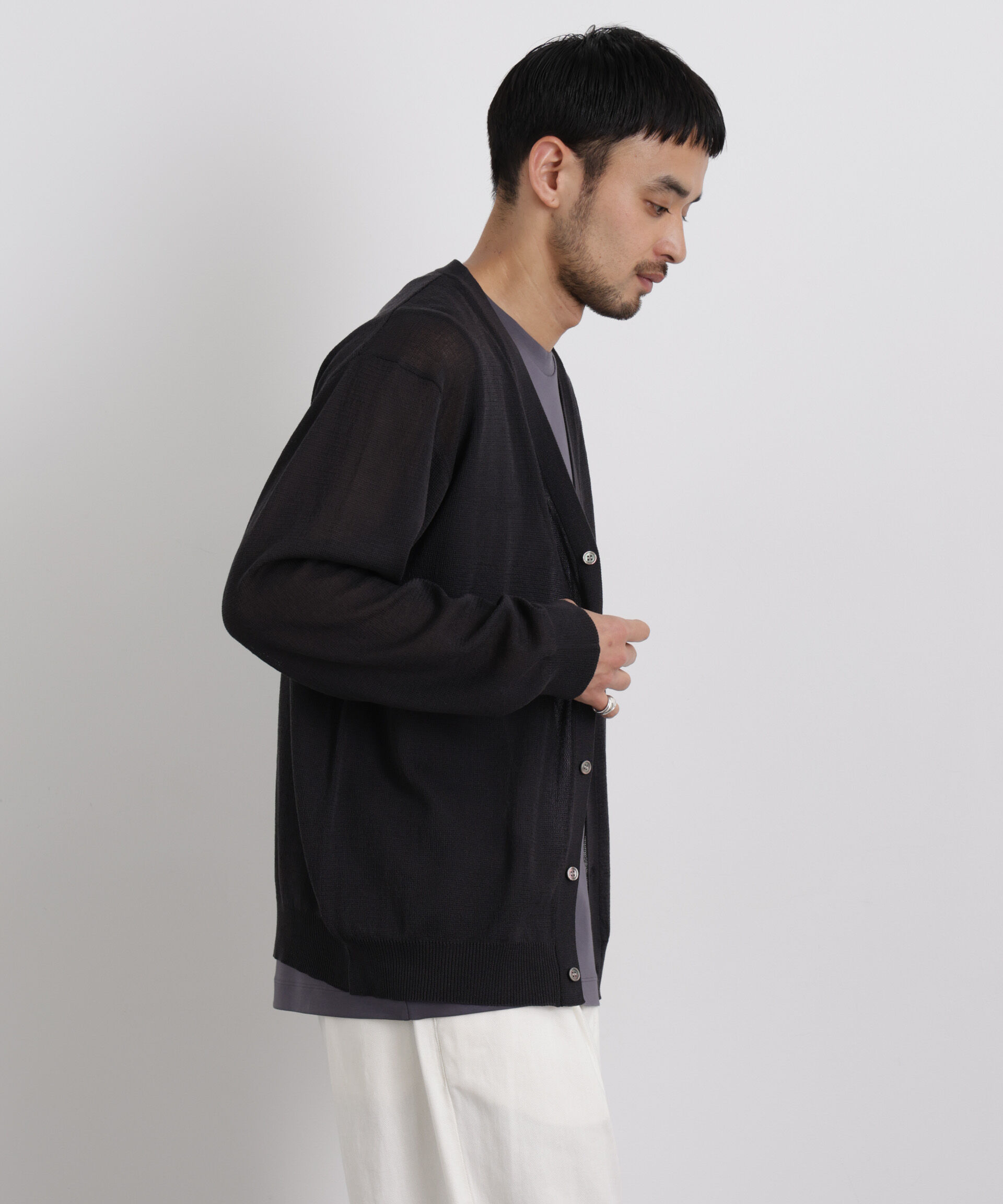 nano･universe「14ゲージドライニットカーディガン」|ニット・セーター|