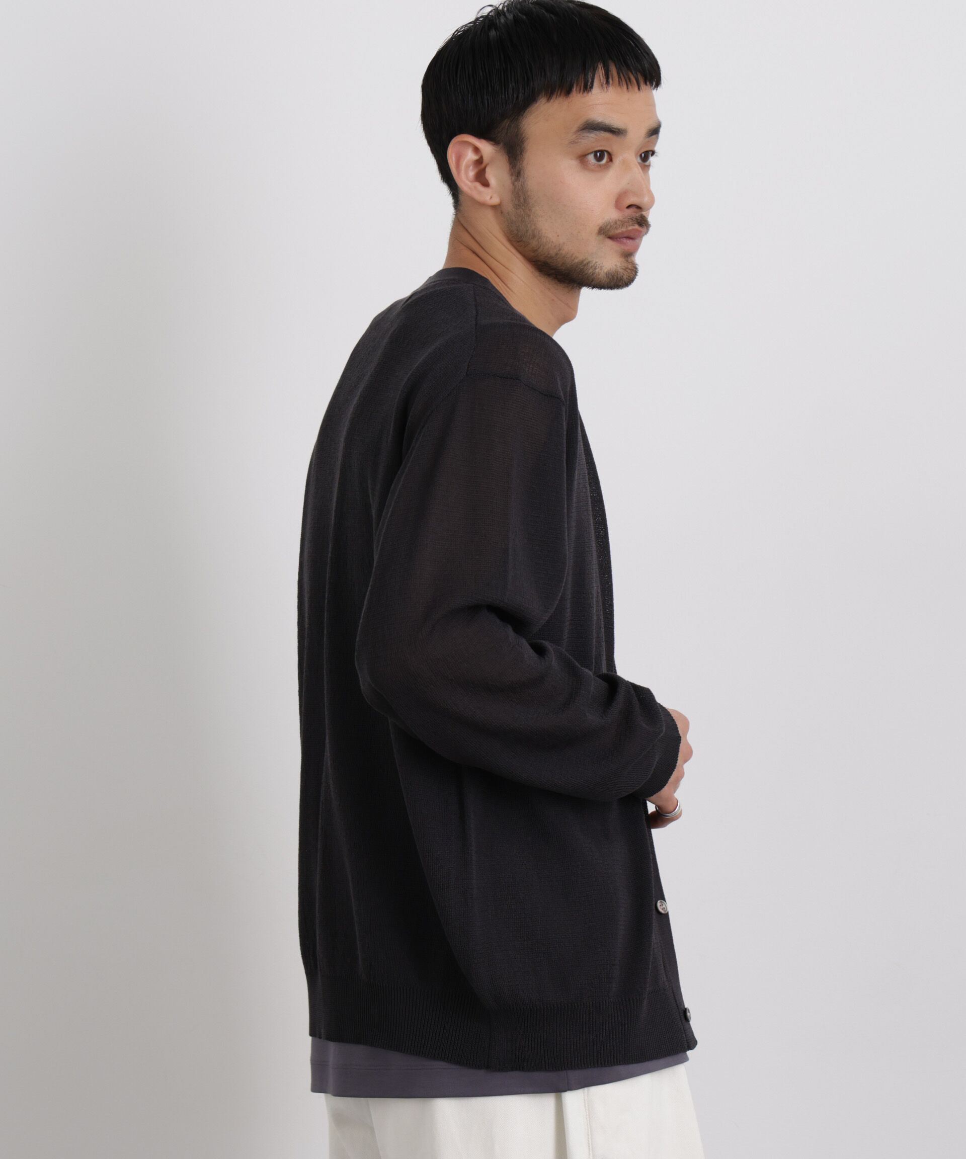 nano･universe「14ゲージドライニットカーディガン」|ニット・セーター|