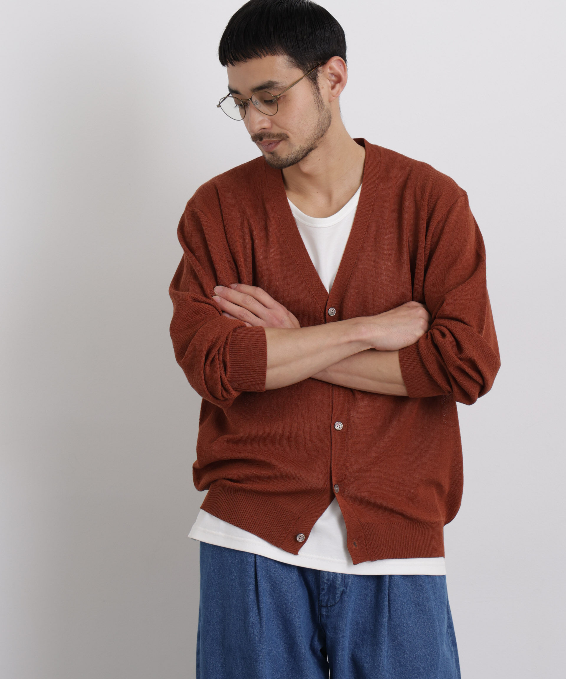 nano･universe「14ゲージドライニットカーディガン」|ニット・セーター|テラコッタ6