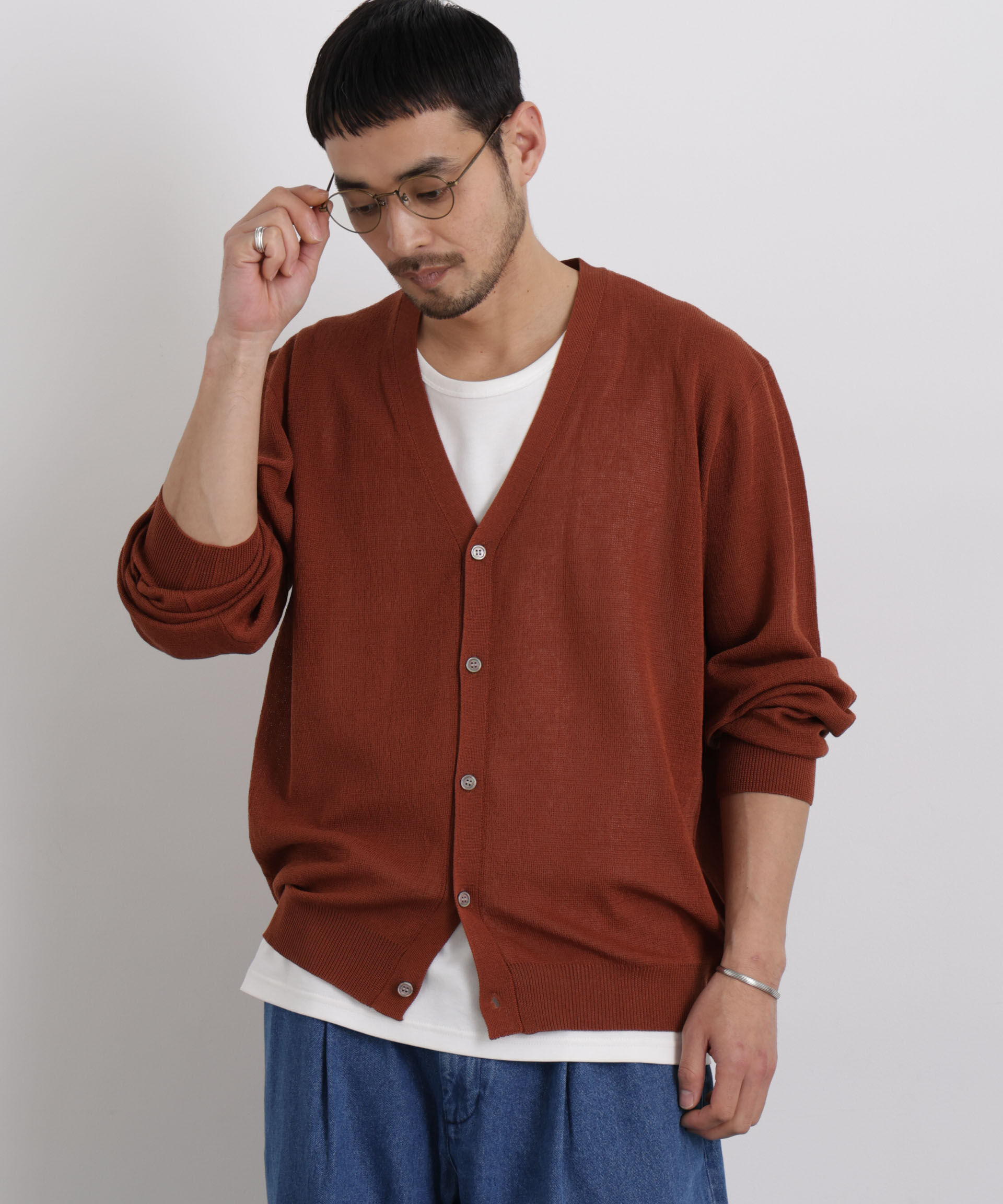 nano･universe「14ゲージドライニットカーディガン」|ニット・セーター|