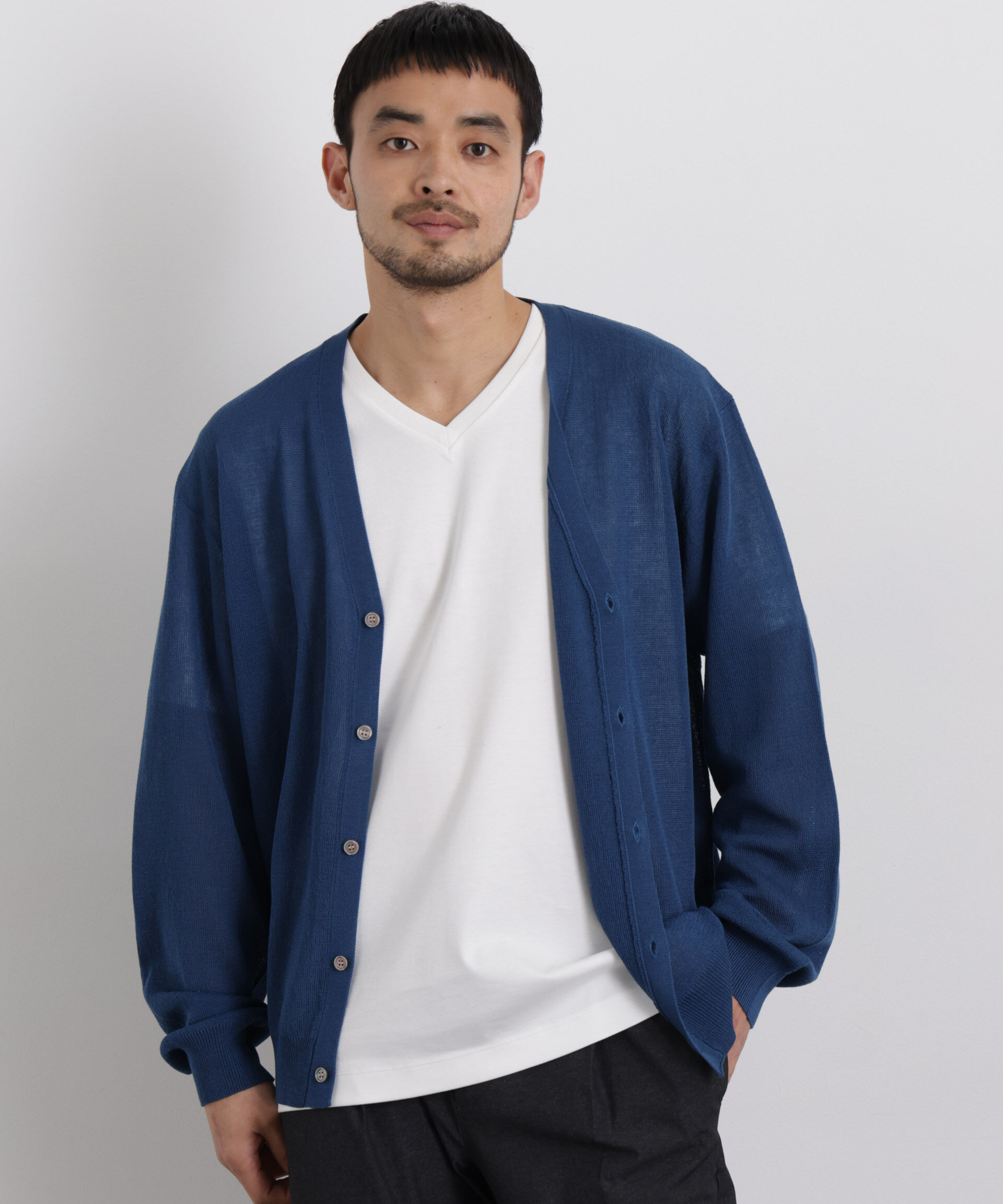 nano･universe「14ゲージドライニットカーディガン」|ニット・セーター|