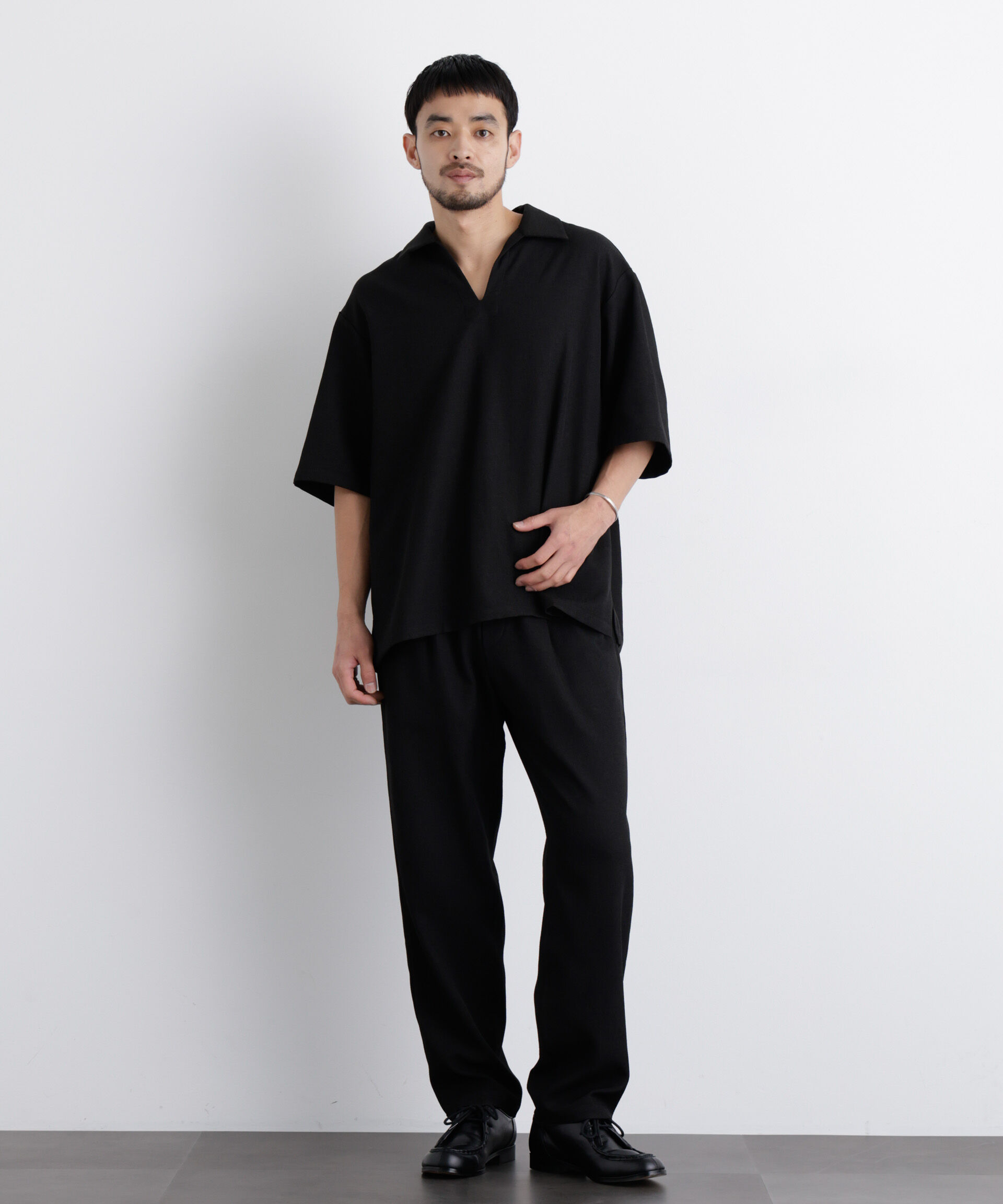 nano･universe「「Meaningful Continuity」coveross(R) EOS ポリエステルブッチャースキッパーシャツ」|シャツ・ブラウス|