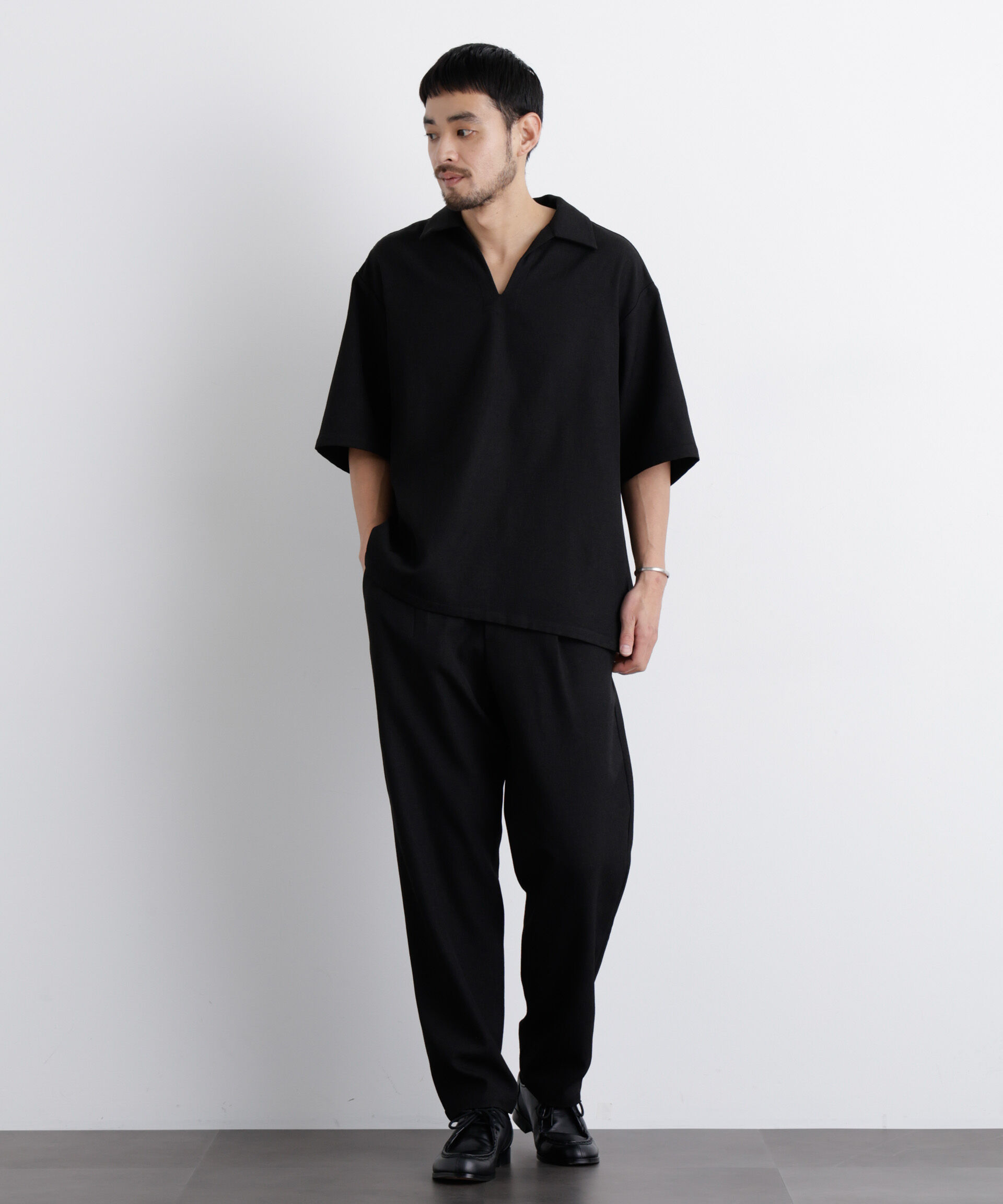 nano･universe「「Meaningful Continuity」coveross(R) EOS ポリエステルブッチャースキッパーシャツ」|シャツ・ブラウス|