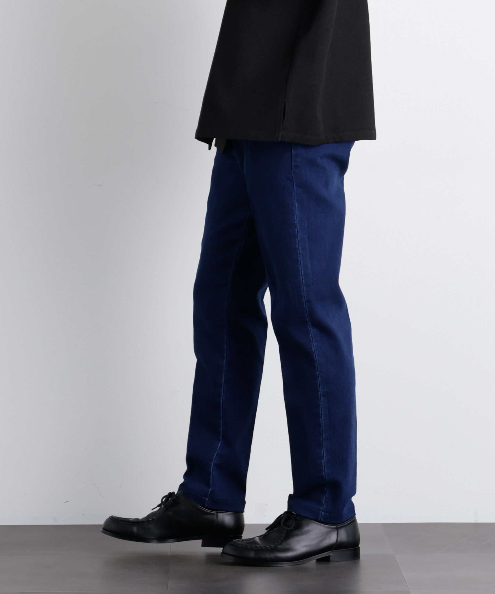 nano･universe「｢Meaningful Continuity｣ ストレッチデニムトラウザーズ」|チノ|ネイビー