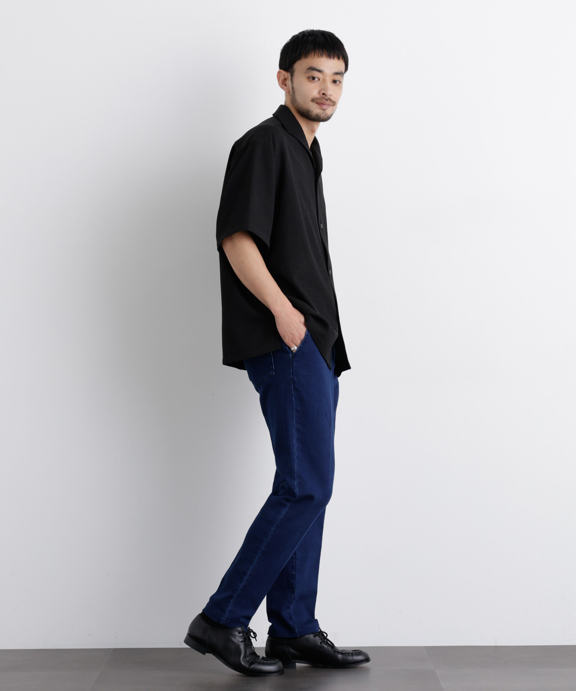 nano･universe「｢Meaningful Continuity｣ ストレッチデニムトラウザーズ」|チノ|