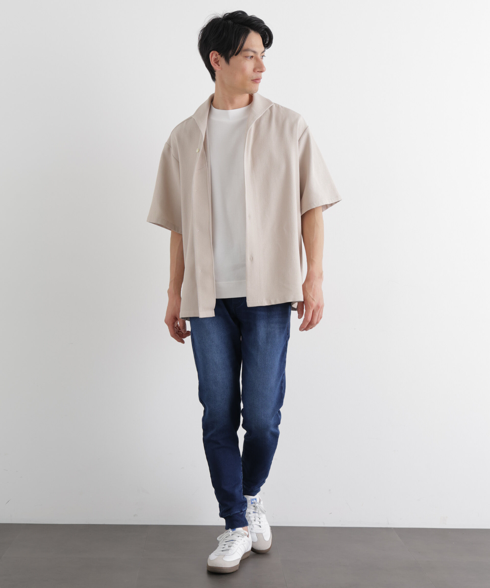 nano･universe「｢Meaningful Continuity｣ ストレッチデニムジョガーパンツ」|チノ|