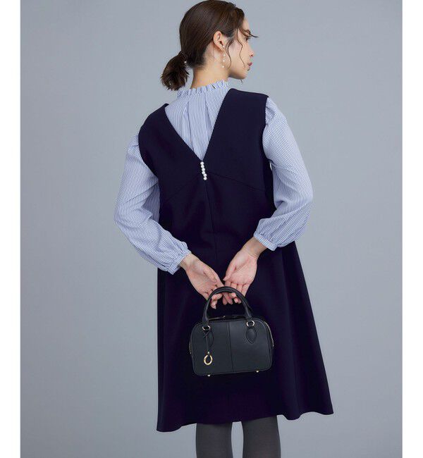 組曲「ライトダブルクロス ジャンパーワンピース」|ジャンパースカート|ネイビー系