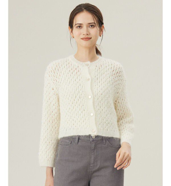 自由区「【カタログ掲載】テープヤーン カーディガン」|カーディガン|オフホワイト