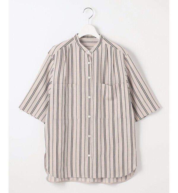 自由区「【セットアップ対応】リネンビスコースストライプ シャツ」|シャツ・ブラウス|