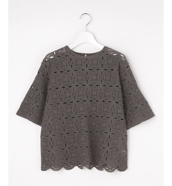 自由区「【1枚でキレイ見え】エンブロイダリー ニット」|ニット・セーター|