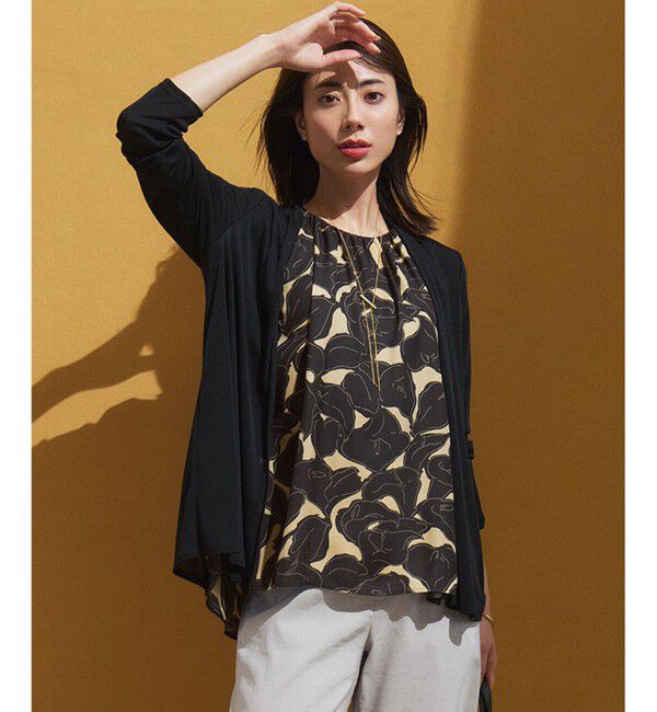 23区「【新色追加/UVケア/接触冷感】マルチ機能 シアー ショート カーディガン」|カーディガン|ブラック系