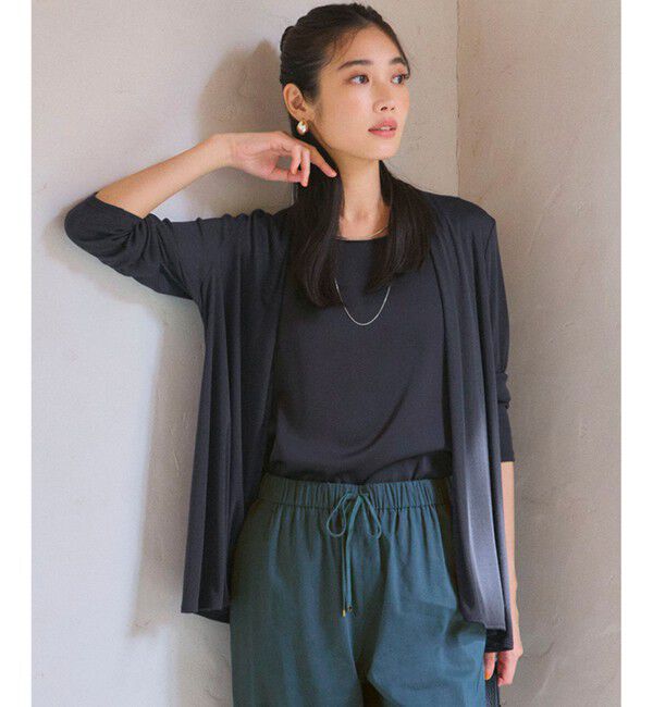 23区「【新色追加/UVケア/接触冷感】マルチ機能 シアー ショート カーディガン」|カーディガン|ネイビー系