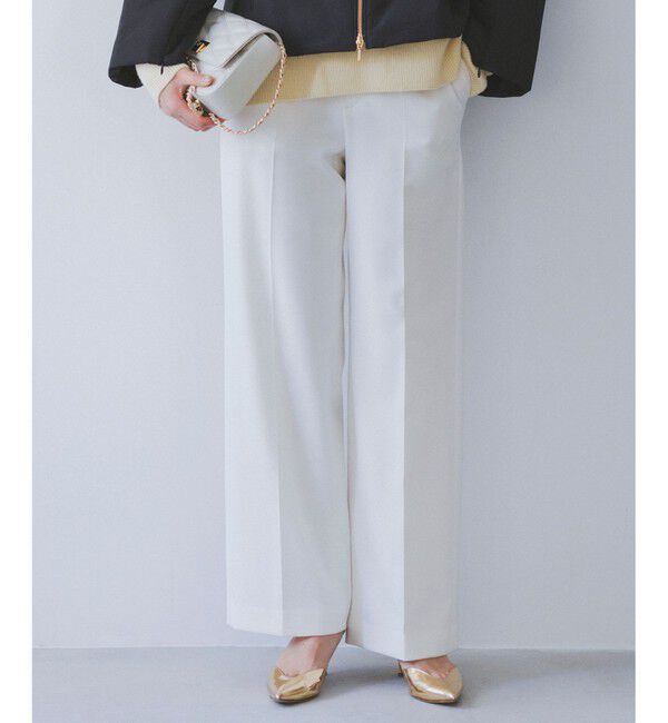 23区「【CLASSY.2月号掲載/洗える】TRストレッチギャバ ワイドパンツ」|その他|ホワイト系