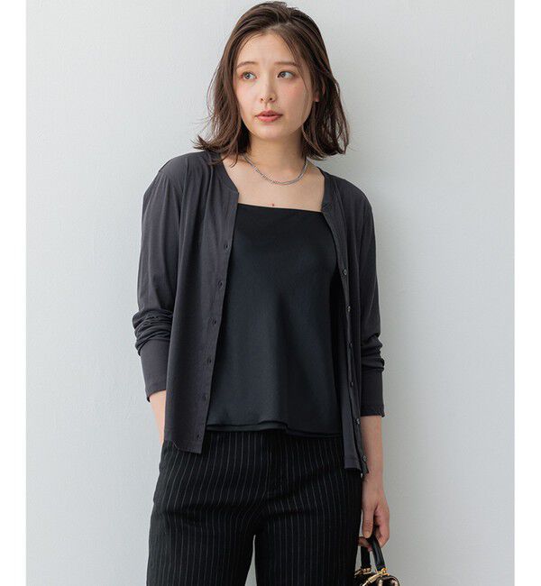 23区「【SLOW/一部店舗限定】シアーツイストシングルジャージー カーディガン」|Tシャツ・カットソー|グレー系