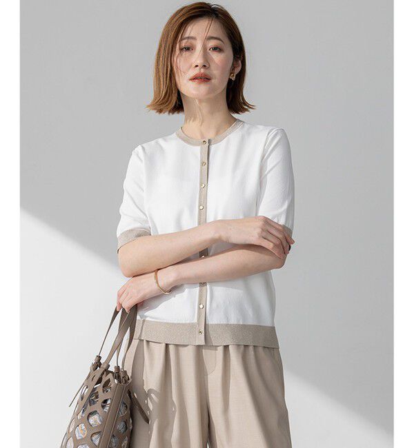 23区「【WEB&一部店舗限定/洗える】レーヨンポリエステルストレッチ 半袖 カーディガン」|カーディガン|ｵﾌ&times;ｺﾞｰﾙ