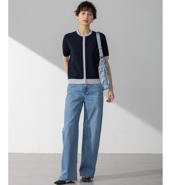 23区「【WEB&一部店舗限定/洗える】レーヨンポリエステルストレッチ 半袖 カーディガン」|カーディガン|