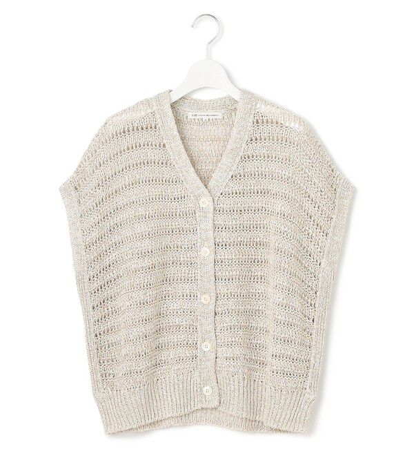 23区「【洗える】テープミックススカシ ドルマン ニットベスト」|ニット・セーター|