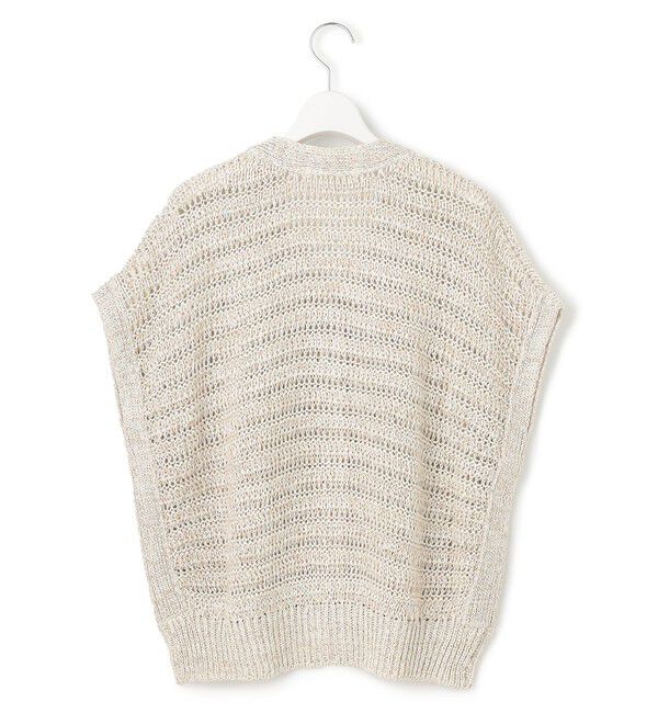 23区「【洗える】テープミックススカシ ドルマン ニットベスト」|ニット・セーター|