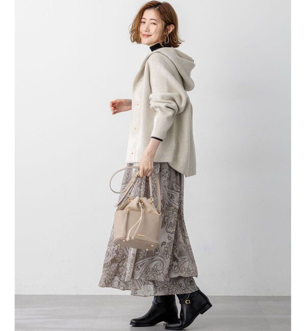 23区「【VERY掲載】ラクーンブレンドダブルフェイス ニット フーディー」|カーディガン|