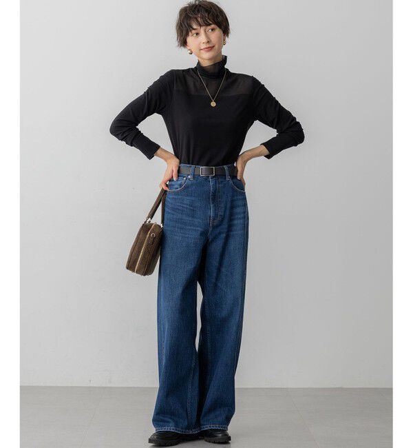 23区「【洗える】チュールフライス シアーハイネック カットソー」|Tシャツ・カットソー|