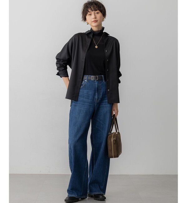 23区「【洗える】チュールフライス シアーハイネック カットソー」|Tシャツ・カットソー|