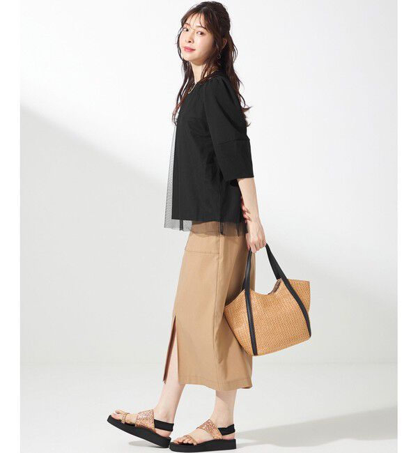 any SiS「【洗える】カットジョーゼットチュール トップス」|シャツ・ブラウス|