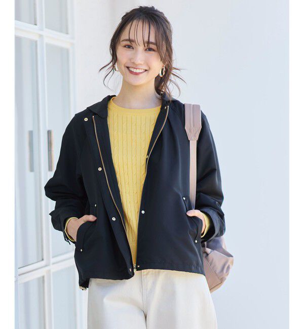 ANY SIS「【撥水・UVカット・花粉ガード】2WAYラグランフーディ ブルゾン」|ブルゾン・スタジャン|ネイビー