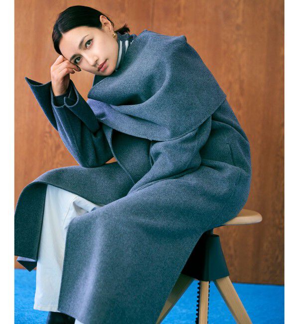 BEIGE,「【Oggi 2月号掲載】GRASSE / ストール付きリバーロングコート」|その他|Md Gray