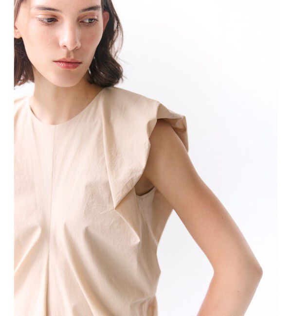 BEIGE,「MALLOW / コットンタック バルーンスリーブドレス」|ワンピース|