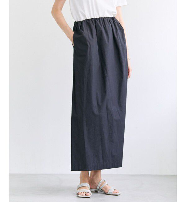 BEIGE,「MALLOW / コットンタック イージーフレアスカート」|スカート|Black