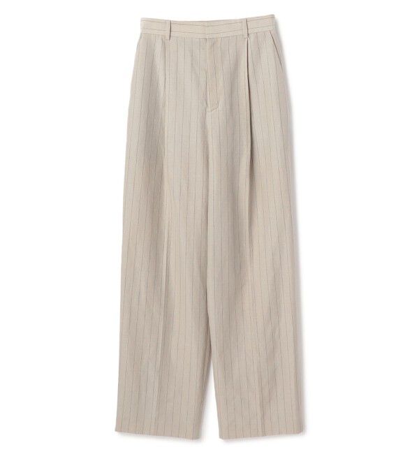 BEIGE,「ERYTH / リネンストライプ タックワイドパンツ」|その他|