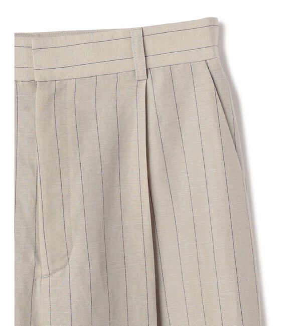 BEIGE,「ERYTH / リネンストライプ タックワイドパンツ」|その他|