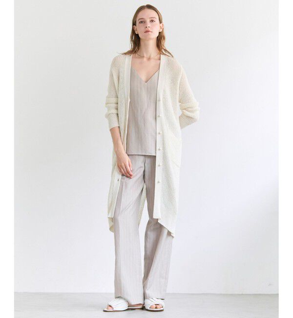 BEIGE,「ERYTH / リネンストライプ タックワイドパンツ」|その他|