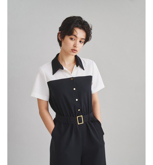 Diagram「バイカラーサロペット」|オールインワン|ブラック