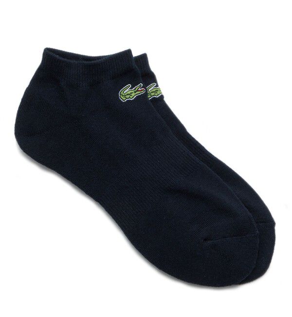 LACOSTE「ロゴパイルスニカー丈ソックス」|ソックス|ネイビー