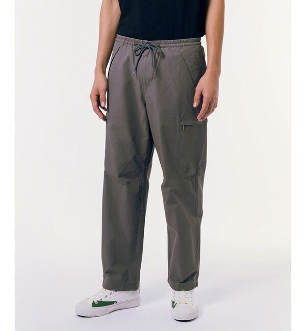 LACOSTE「ワイドテーパード ナイロンコットンツイル 裾ドローコード カーゴパンツ」|カーゴ|チャコールグレー