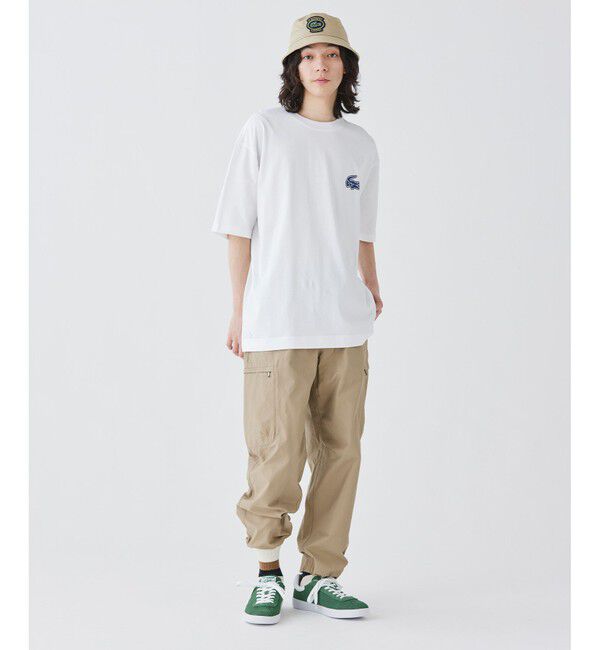 LACOSTE「ワイドテーパード ナイロンコットンツイル 裾ドローコード カーゴパンツ」|カーゴ|
