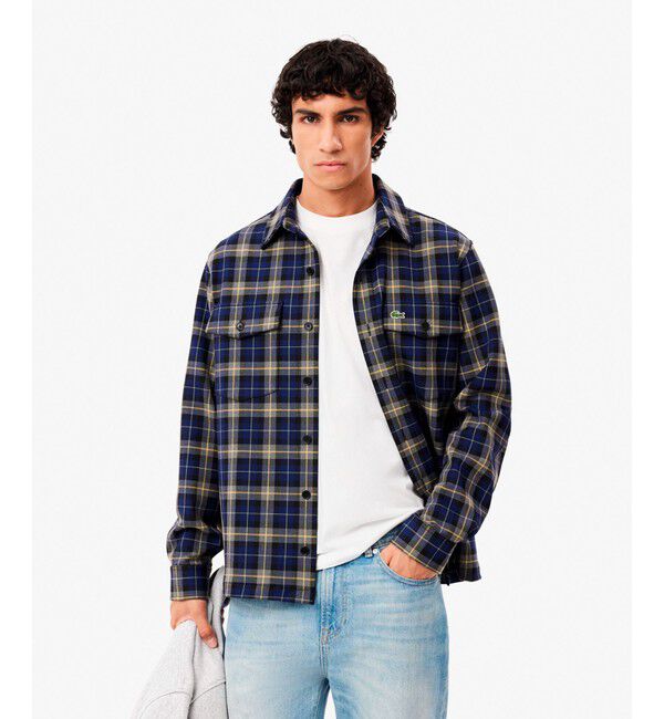 LACOSTE「ダブルポケットチェックシャツ」|シャツ・ブラウス|ネイビー