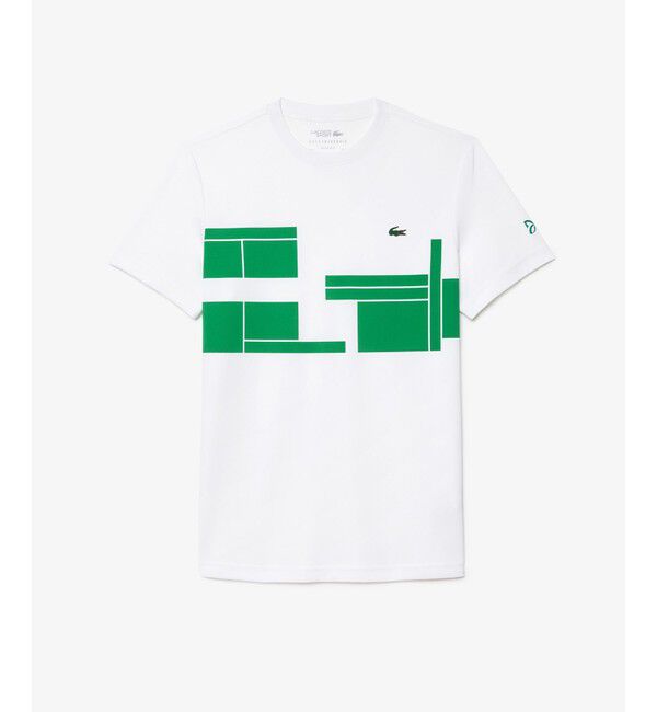 LACOSTE「UPF50＋ UVカット 『ノバク・ジョコビッチ』コートプリント ウルトラドライ 半袖Tシャツ」|Tシャツ・カットソー|