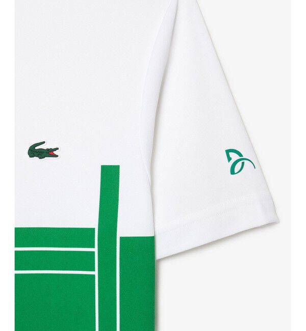 LACOSTE「UPF50＋ UVカット 『ノバク・ジョコビッチ』コートプリント ウルトラドライ 半袖Tシャツ」|Tシャツ・カットソー|