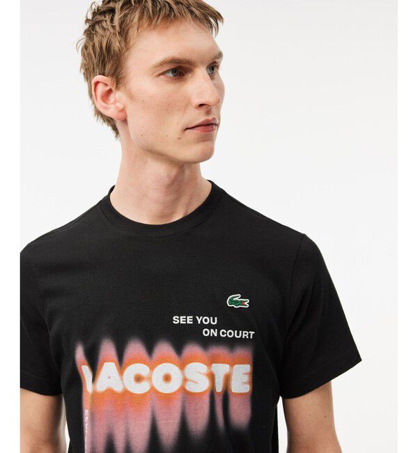 LACOSTE「吸水速乾『ダニール・メドベージェフ』ネームグラフィックTシャツ」|Tシャツ・カットソー|