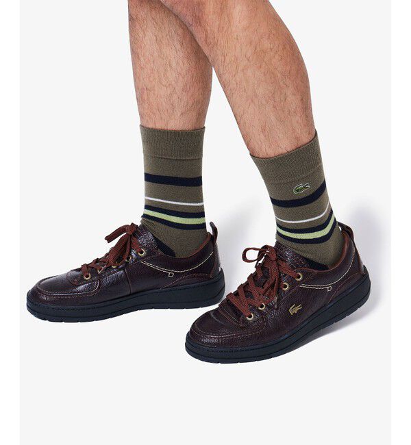 LACOSTE「ウールブレンドボーダークルーソックス」|ソックス|