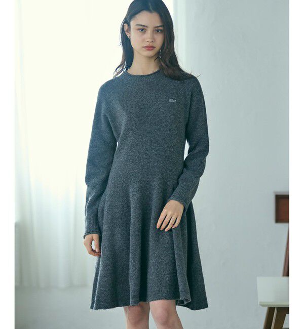 LACOSTE「3Dニッティングシームレスフレアドレスセーター」|ワンピース|