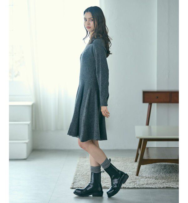 LACOSTE「3Dニッティングシームレスフレアドレスセーター」|ワンピース|